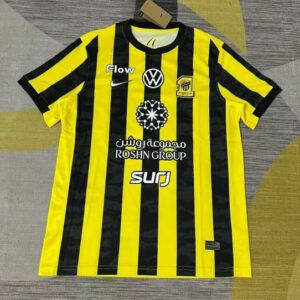Camiseta de futbol Al Ittihad primera equipacion 2025 2026 amarillo y negro vista frontal