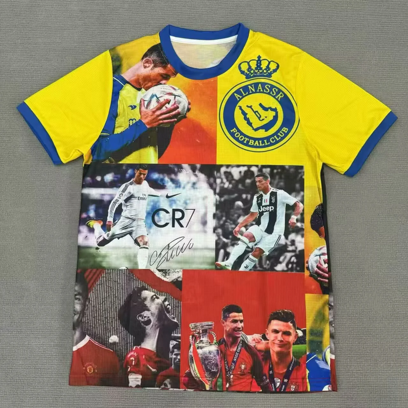 Camiseta de futbol Al Nassr edicion especial CR7 Cristiano Ronaldo 2025 2026 vista frontal