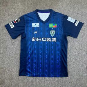 Camiseta de futbol Avispa Fukuoka primera equipacion 2025 2026 azul vista frontal