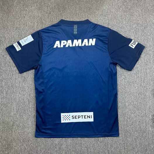 Camiseta Avispa Fukuoka primera equipacion 2025 2026 azul vista trasera