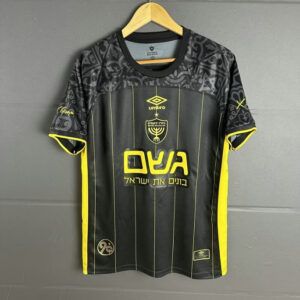 Camiseta de futbol Beitar Jerusalem tercera equipacion 2025 2026 negro y amarillo vista frontal