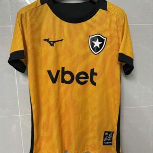 Camiseta de futbol Botafogo portero 2025 2026 amarillo y negro vista frontal kkgoolcamiseta
