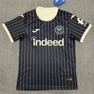 Camiseta de futbol Brentford segunda equipacion 2025 2026 azul marino y rayas blancas kkgoolcamiseta