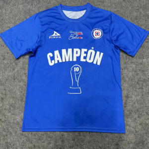 Camiseta de futbol Cruz Azul conmemorativa 10 campeonatos azul kkgoolcamiseta