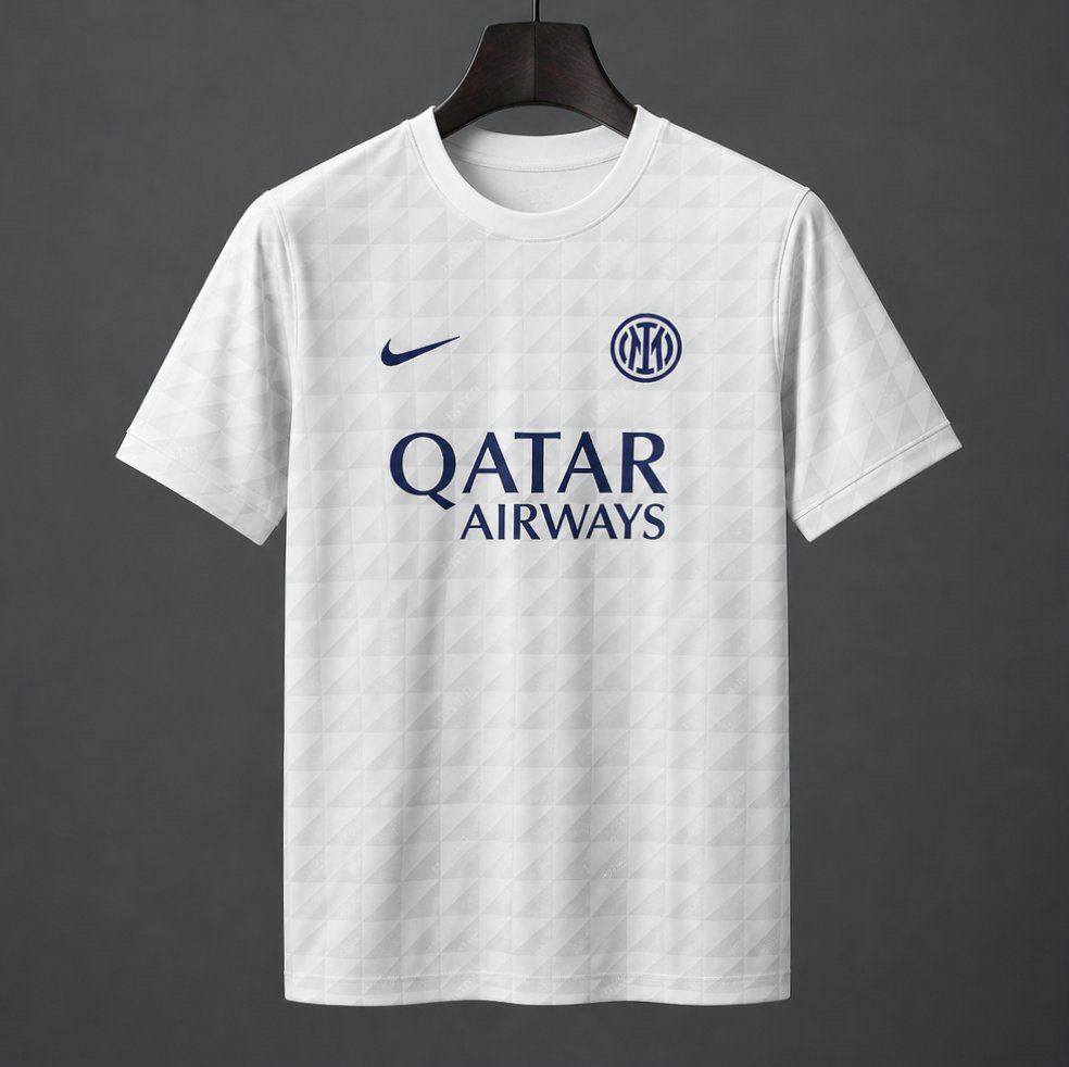 kkgool Camiseta de futbol Inter de Milan visitante 2026 2027 blanca y gris kkgoolcamiseta