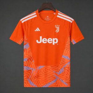 Camiseta de futbol Juventus portero 2026 2027 naranja con estampados dinamicos kkgoolcamiseta