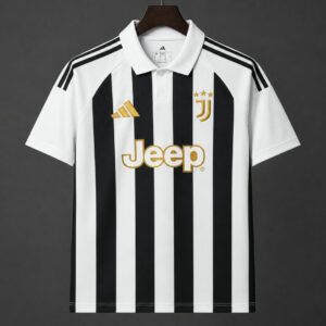 Camiseta de futbol Juventus primera equipacion local 2026 2027 franjas bianconeras cuello polo kkgoolcamiseta