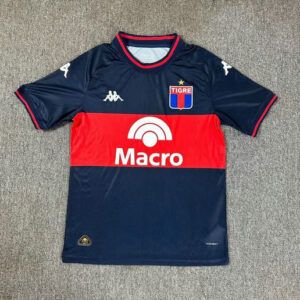 Camiseta de futbol Club Atletico Tigre primera equipacion 2025 2026 azul marino y rojo vista frontal