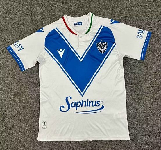 Camiseta de futbol Club Atletico Velez Sarsfield primera equipacion 2025 2026 blanco y azul vista frontal