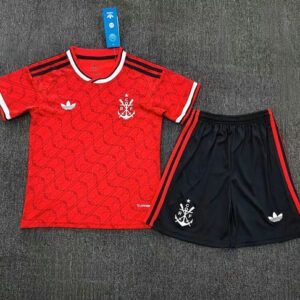 Conjunto de futbol Flamengo tercera equipacion ninos 2026 2027 rojo negro kkgoolcamiseta