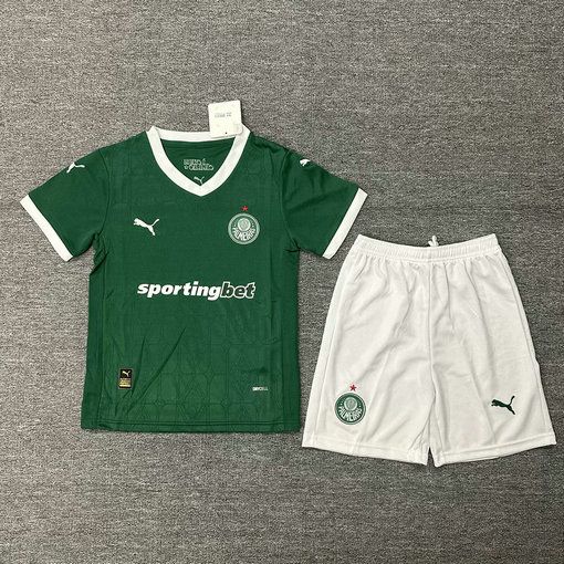 Conjunto infantil Palmeiras Home 2025/26 verde y blanco