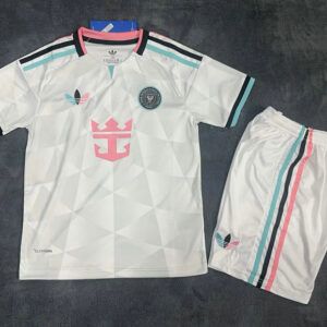 Conjunto de futbol Inter Miami tercera equipacion ninos 2026 2027 blanco turquesa kkgoolcamiseta