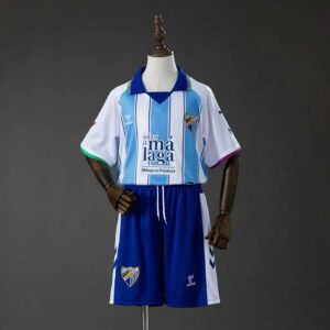 Conjunto de futbol Malaga CF primera equipacion ninos 2026 2027 azul blanco kkgoolcamiseta
