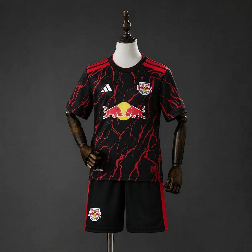 Conjunto de futbol New York Red Bulls primera equipacion ninos 2026 2027 negro rojo kkgoolcamiseta