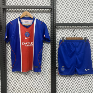 Conjunto de futbol PSG primera equipacion ninos 2026 2027 azul rojo 2 estrellas kkgoolcamiseta
