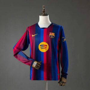 Camiseta Barcelona manga larga primera equipacion 2026 2027 franjas azulgrana kkgoolcamiseta