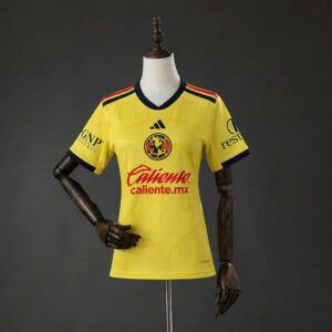 Camiseta de futbol Club America primera equipacion version mujer 2026 2027 amarilla crema kkgoolcamiseta