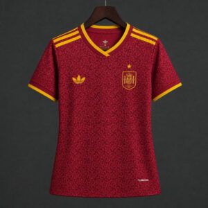Camiseta de futbol Espana edicion especial version mujer Mundial 2026 color granate kkgoolcamiseta