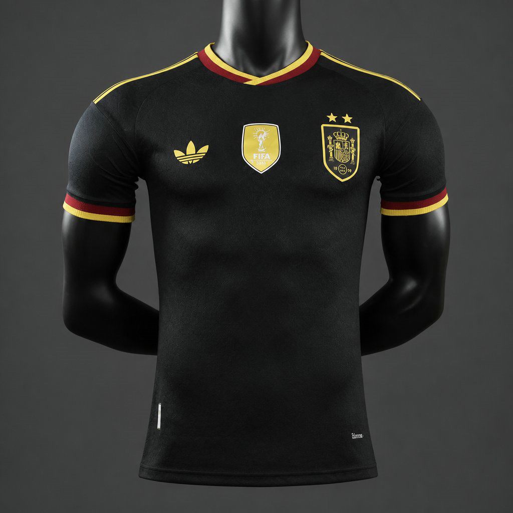 Camiseta espana negra edicion especial version jugador 2026 kkgoolcamiseta