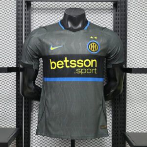Camiseta de futbol Inter de Milan tercera equipacion version jugador 2026 2027 gris oscuro franja negra kkgoolcamiseta