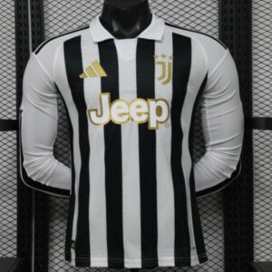 Camiseta Juventus version jugador manga larga primera equipacion 2026 2027 franjas blanquinegras kkgoolcamiseta