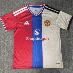Camiseta Manchester United edicion especial 2026 2027 tricolor rojo azul y crema kkgoolcamiseta
