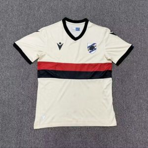 Camiseta Sampdoria segunda equipacion 2026 2027 blanca crema con franja rojinegra kkgoolcamiseta
