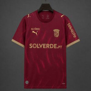 Camiseta Sporting Braga tercera equipacion 2026 2027 granate y dorado kkgoolcamiseta