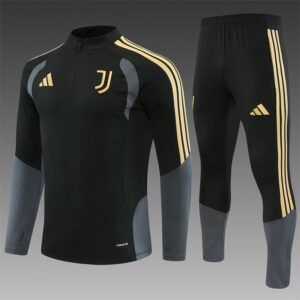 Chandal de entrenamiento Juventus 2026 2027 sudadera negra media cremallera y pantalon negro kkgoolcamiseta