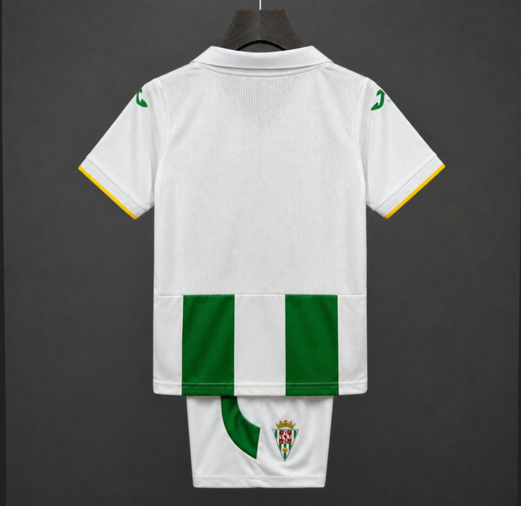 Conjunto cordoba cf primera equipacion ninos 2026 2027 vista trasera