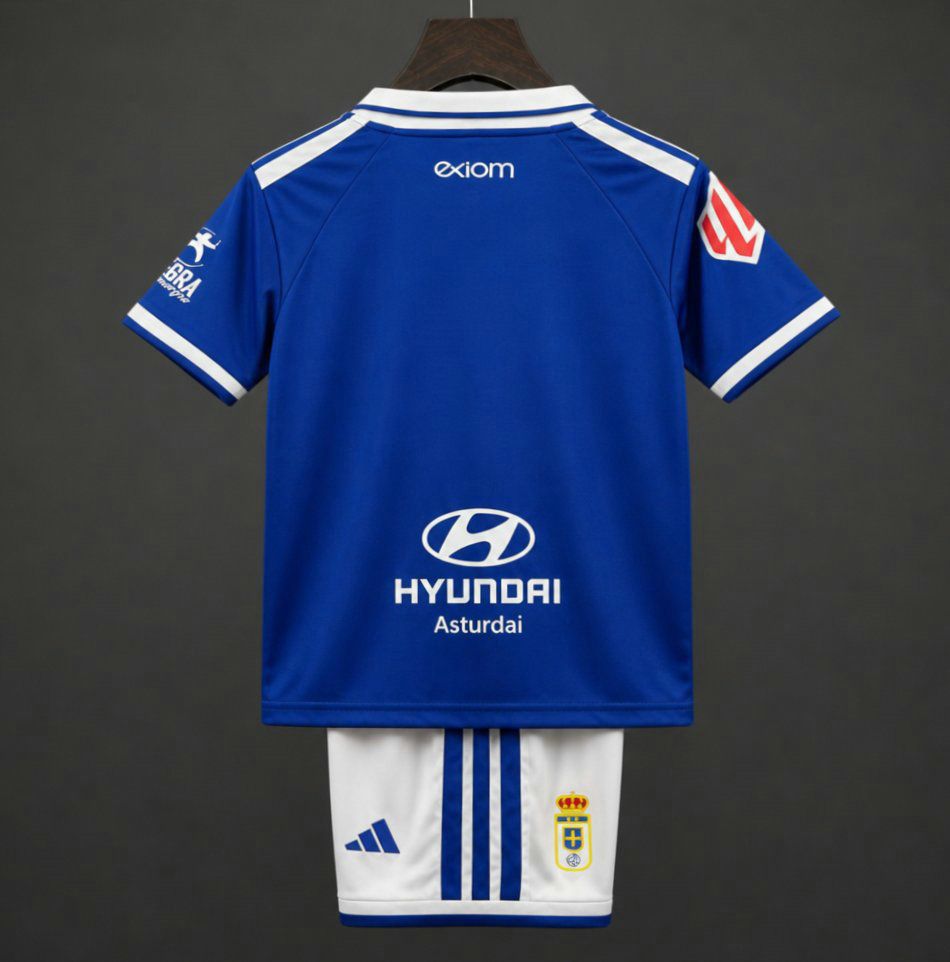 Conjunto real oviedo primera equipacion ninos 2026 2027 vista trasera