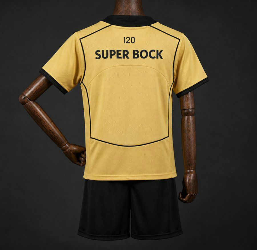 Conjunto sporting cp segunda equipacion ninos 2026 2027 vista trasera