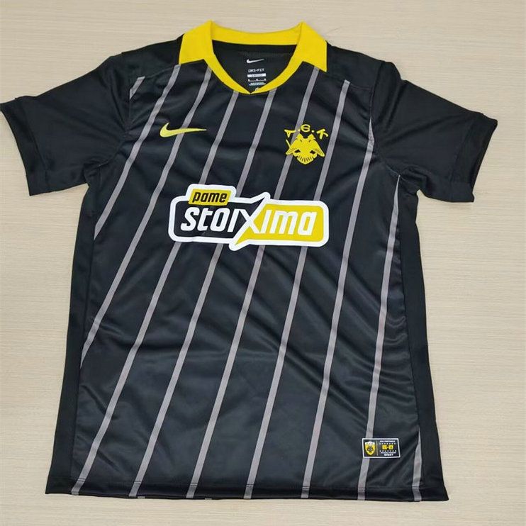 Camiseta aek atenas visitante negro amarillo 2026 2027 kkgool