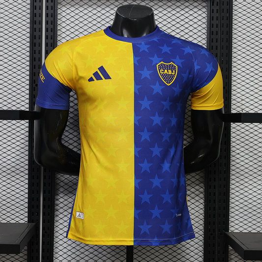 Camiseta boca juniors entrenamiento azul amarillo jugador 2026 2027 kkgool