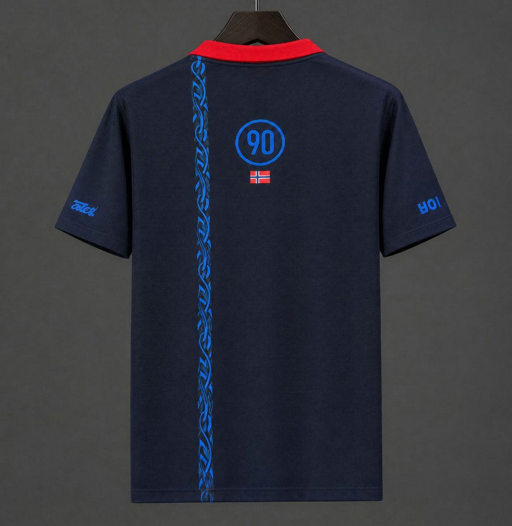 Camiseta francia azul cuello rojo edicion especial vista trasera