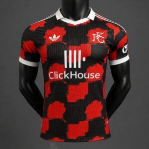 Camiseta fulham segunda equipacion roja y negra 2026 2027 kkgool