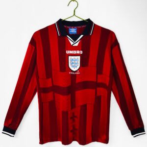 Camiseta inglaterra visitante vintage 1998 manga larga kkgool