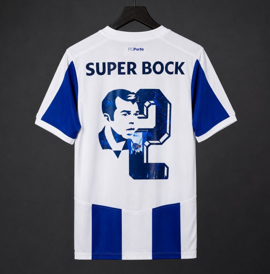 Camiseta porto local rayas azul blanco 2026 2027 vista trasera