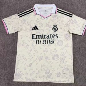 Camiseta real madrid concept floral blanco roto 2026 2027 kkgool