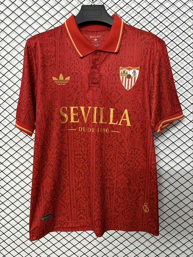 Camiseta sevilla fc retro polo rojo dorado 2026 2027 kkgool