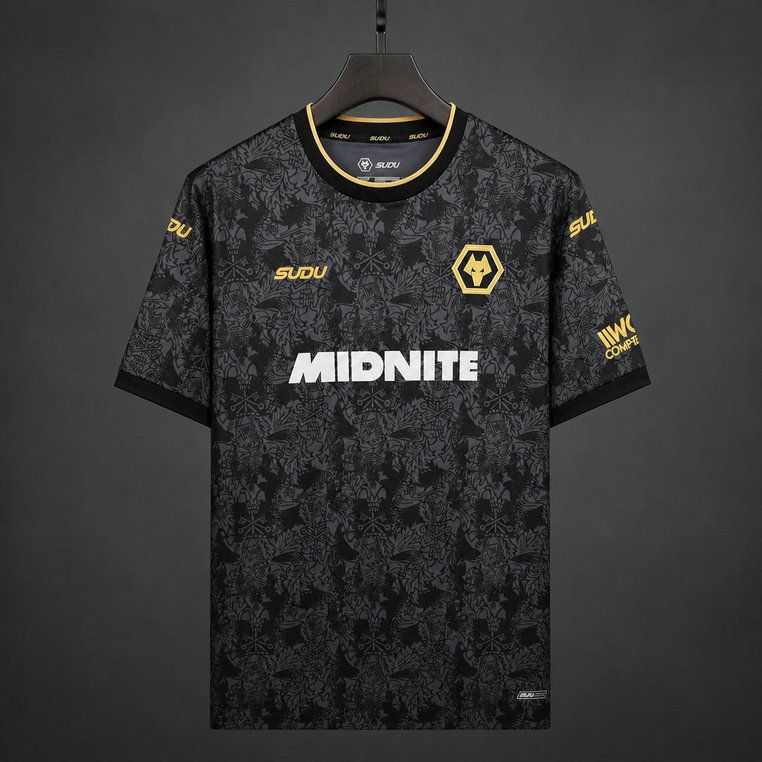 Camiseta wolverhampton negra dorada tercera equipacion 2026 2027 kkgool