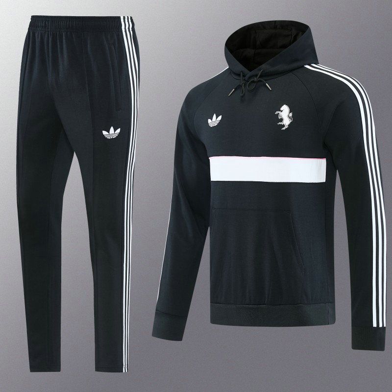 Chandal con capucha juventus negro 2026 2027 sudadera y pantalon kkgool