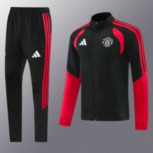 Chandal manchester united rojo y negro 2026 2027 chaqueta y pantalon kkgool