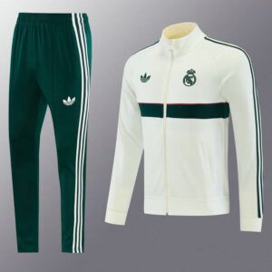 Chandal real madrid blanco roto y verde 2026 2027 chaqueta y pantalon kkgool