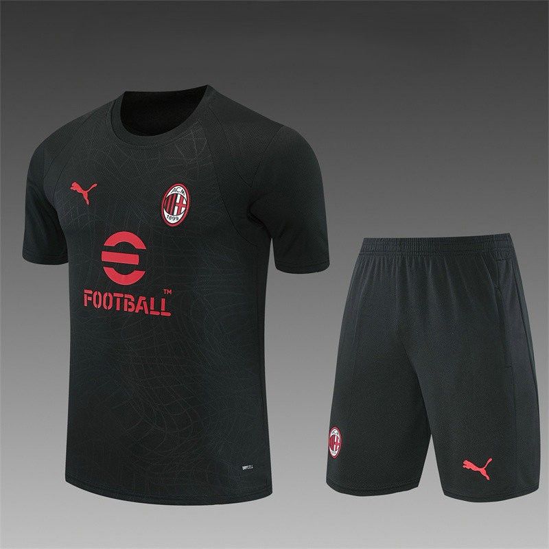 Conjunto ac milan gris oscuro ninos 2026 2027 kkgool
