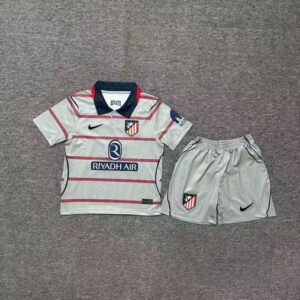 Conjunto atletico de madrid tercera equipacion gris y roja 2026 2027 ninos kkgool