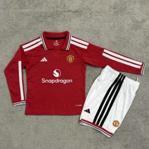 Equipacion manchester united domicilio manga larga ninos 2026 2027 kkgool